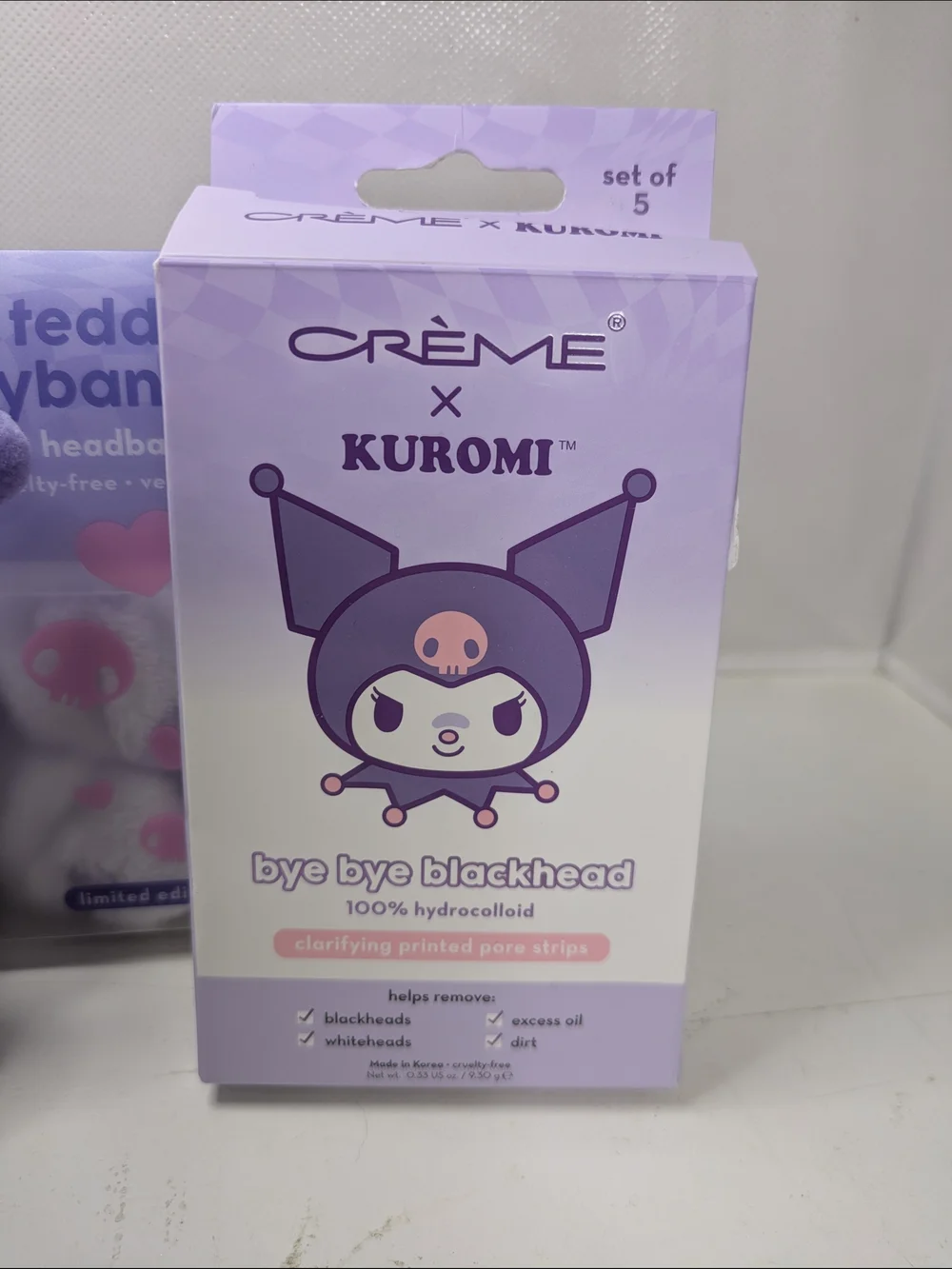 Kuromi x The Crème Shop Beauty Bundle Headband Pore Strips Hair Clips Sanrio